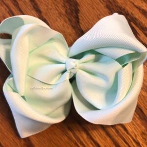 Icy Mint 6" Double Stacked Boutique Bows (2)  -kids-  5B2511 Handcrafted NWT Bou